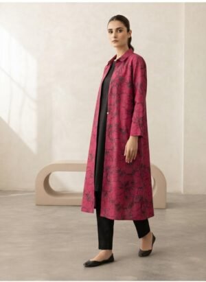 3 pcs Bold magenta base with abstract black floral print for a chic, modern vibe.
