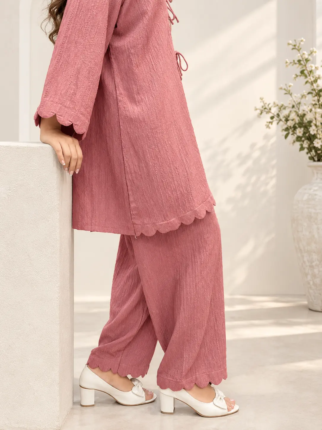 Cutwork Tie-Front Co-ord Set - Image 2